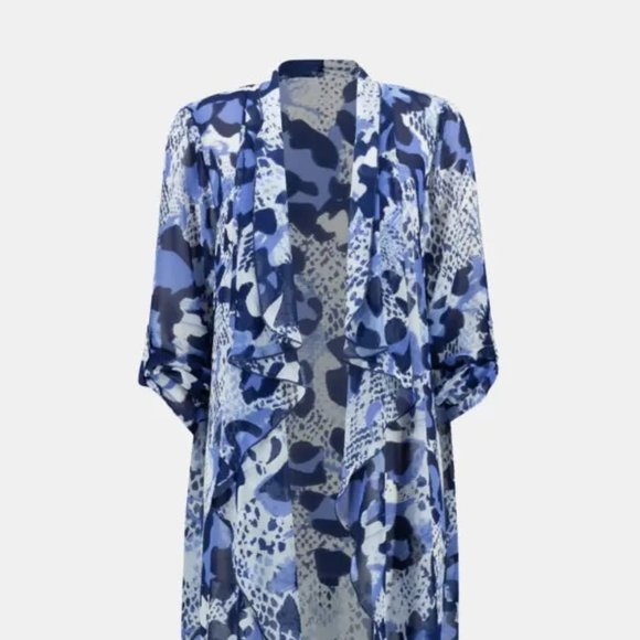 Joseph Ribkoff NWT Blue/White Duster/Coverup - Picture 2 of 5